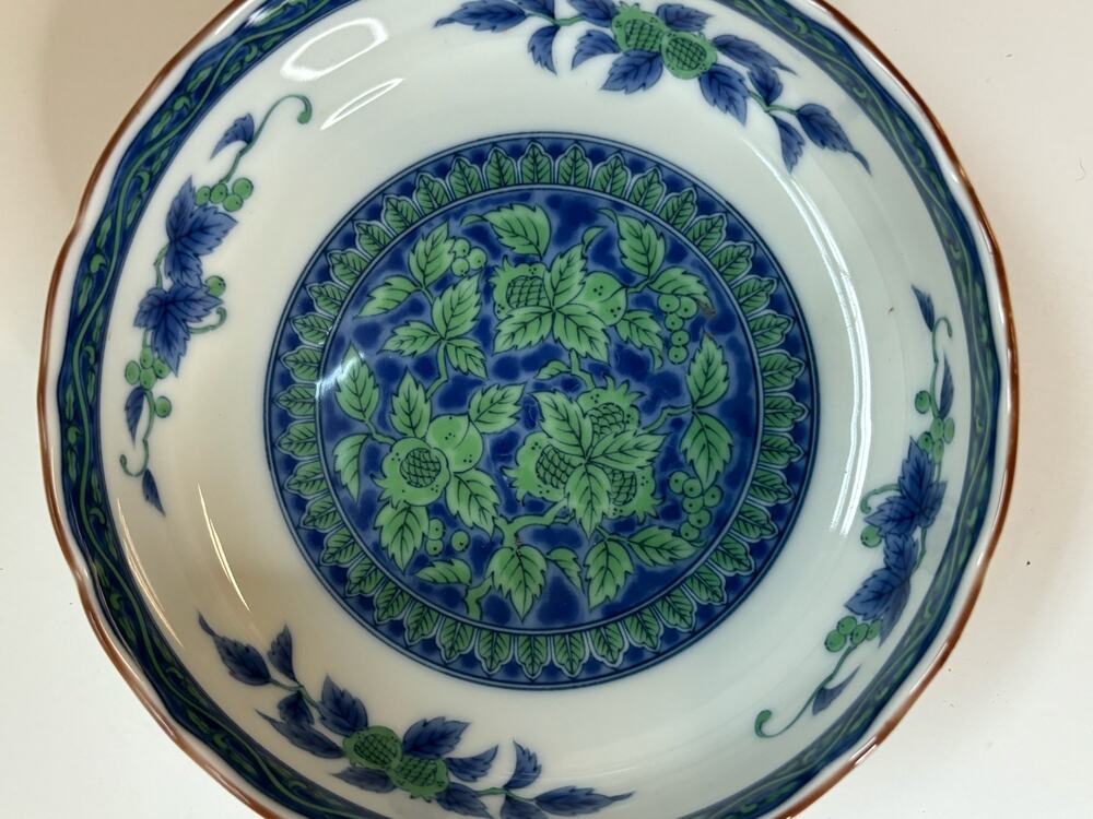 Perfect Vntg Kozangama Seika Ryokusai Rinka Shallow Bowl - Maebata Pottery
